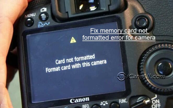 card not formatted error Canon