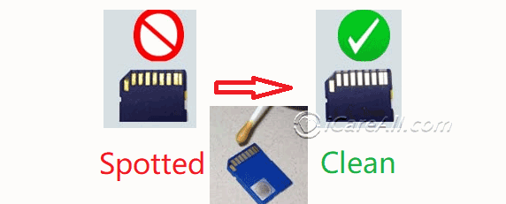 Clean memory card chip