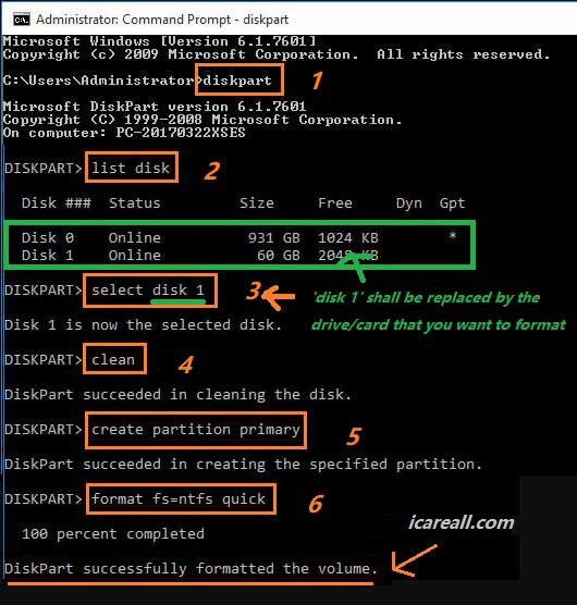 format raw drive with diskpart