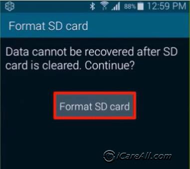Formatting sd would lose data
