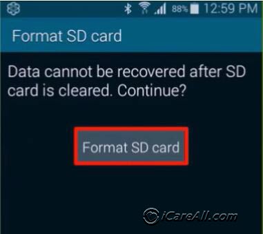 Format sd card in mobile