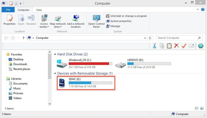 sd card drive letter