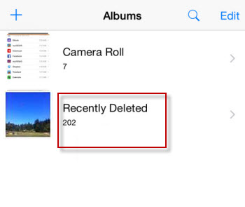 Recover deleted photos from iPhone Recently Deleted album