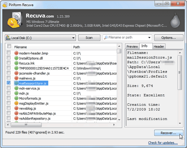 recuva formatted sd card