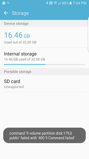 Unsupported sd card