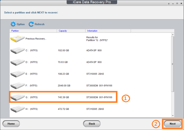 Recover data with iCare Pro