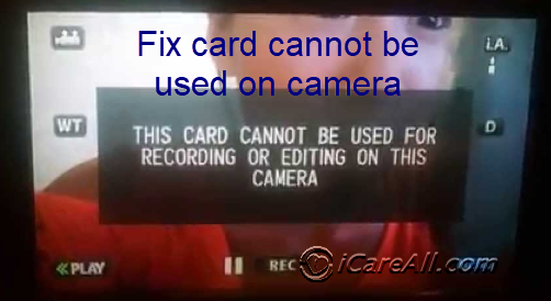 This card cannot be used for recording or editing on this camera