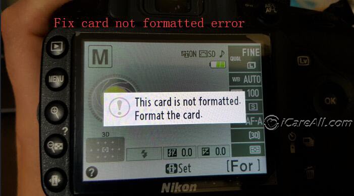This card is not formatted format the card