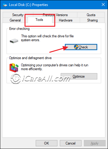 repair file system error checking