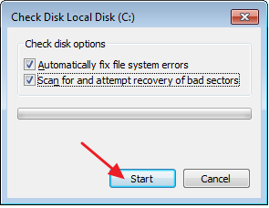 repair file system error checking